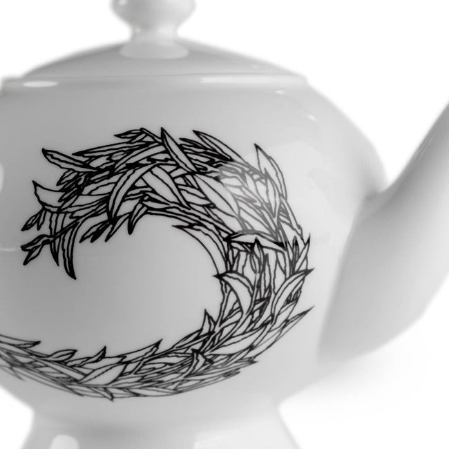 Fine Bone China Leaf Pattern Teapot