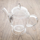 Hand-Blown Glass Teapot with Integrated Loose Leaf Strainer